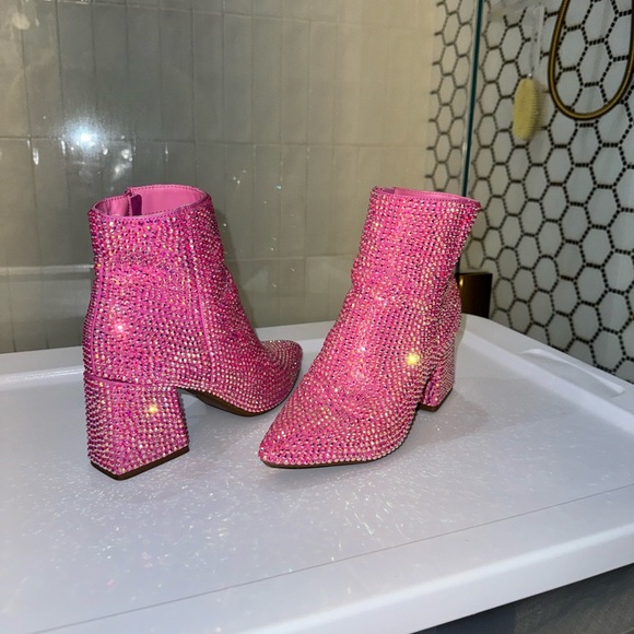 Pink Rhinestone Booties - Picture 2 of 6